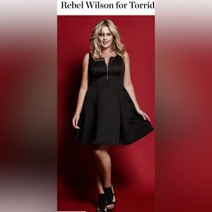 Torrid Black Zip-Front Fit & Flare Dress